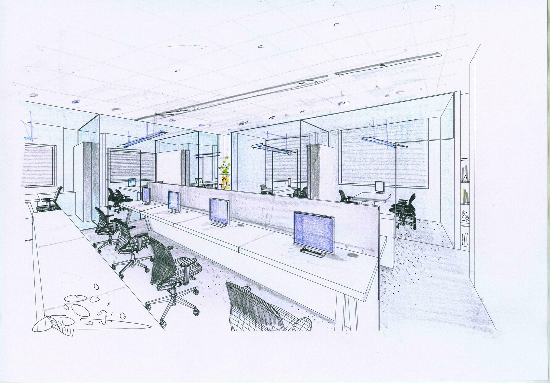 Concept Sketch - Open workspaces