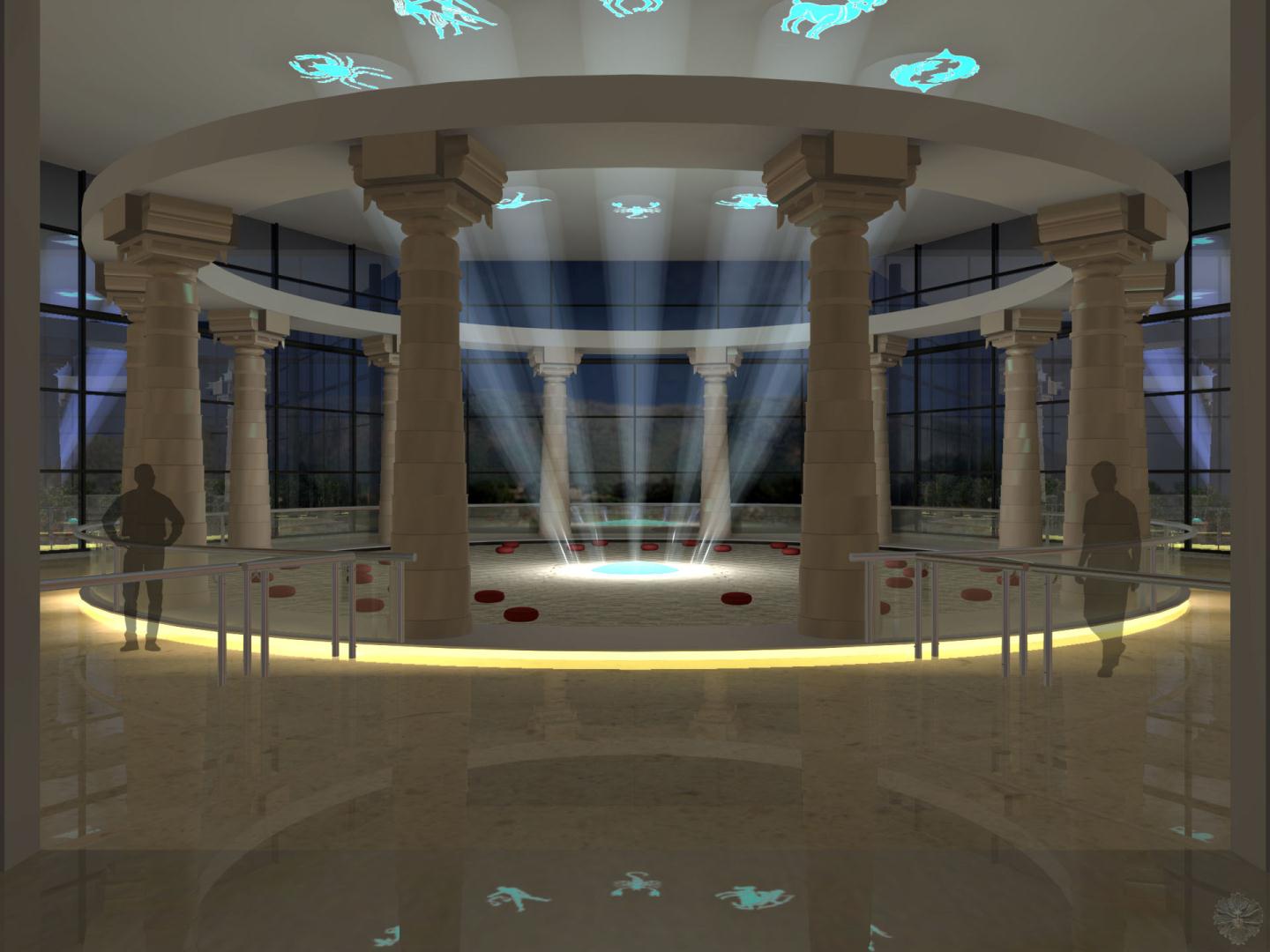 Laser show inside sanctum
