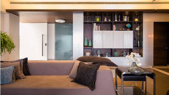 Multi-utility storage partition running through the length of the home