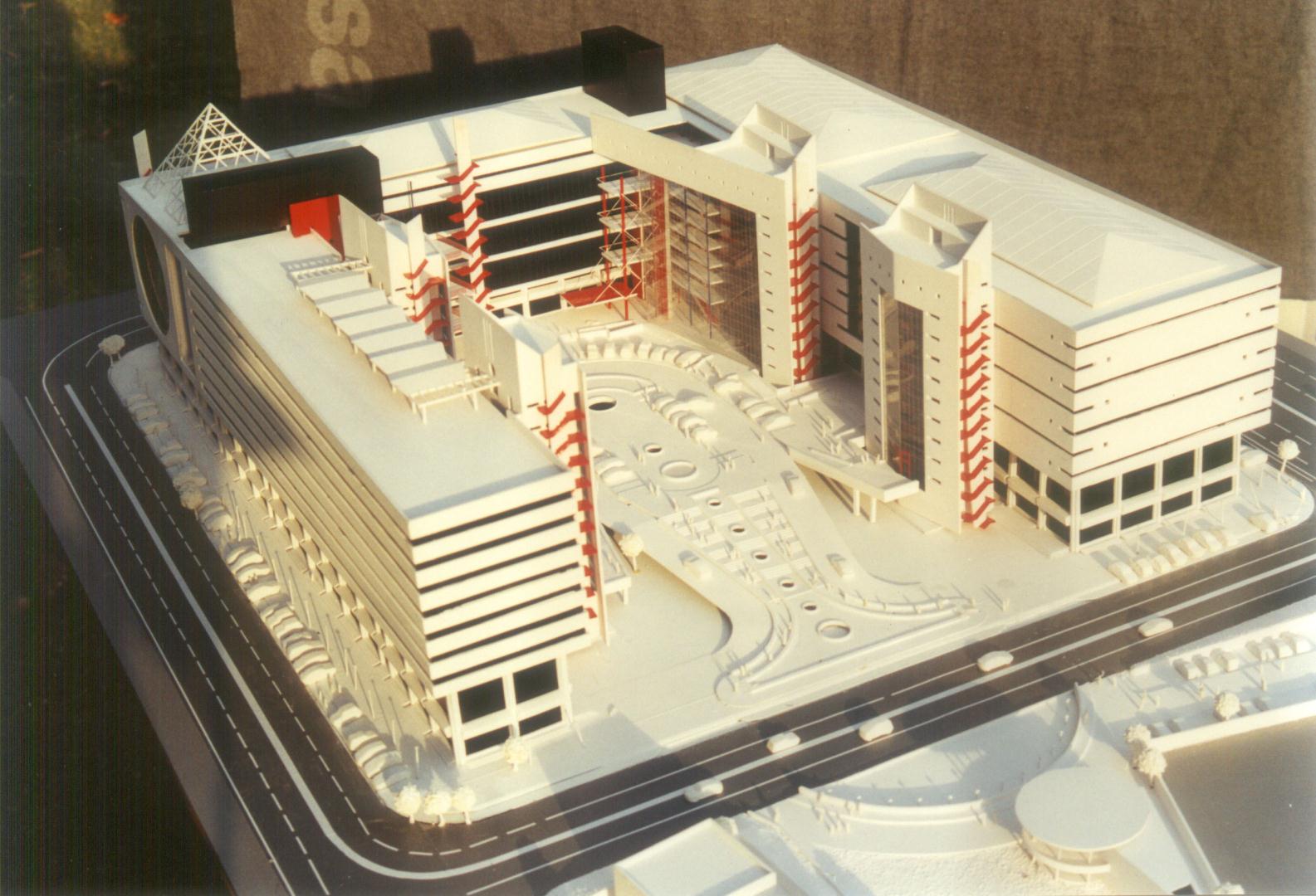 Model: view of central plaza