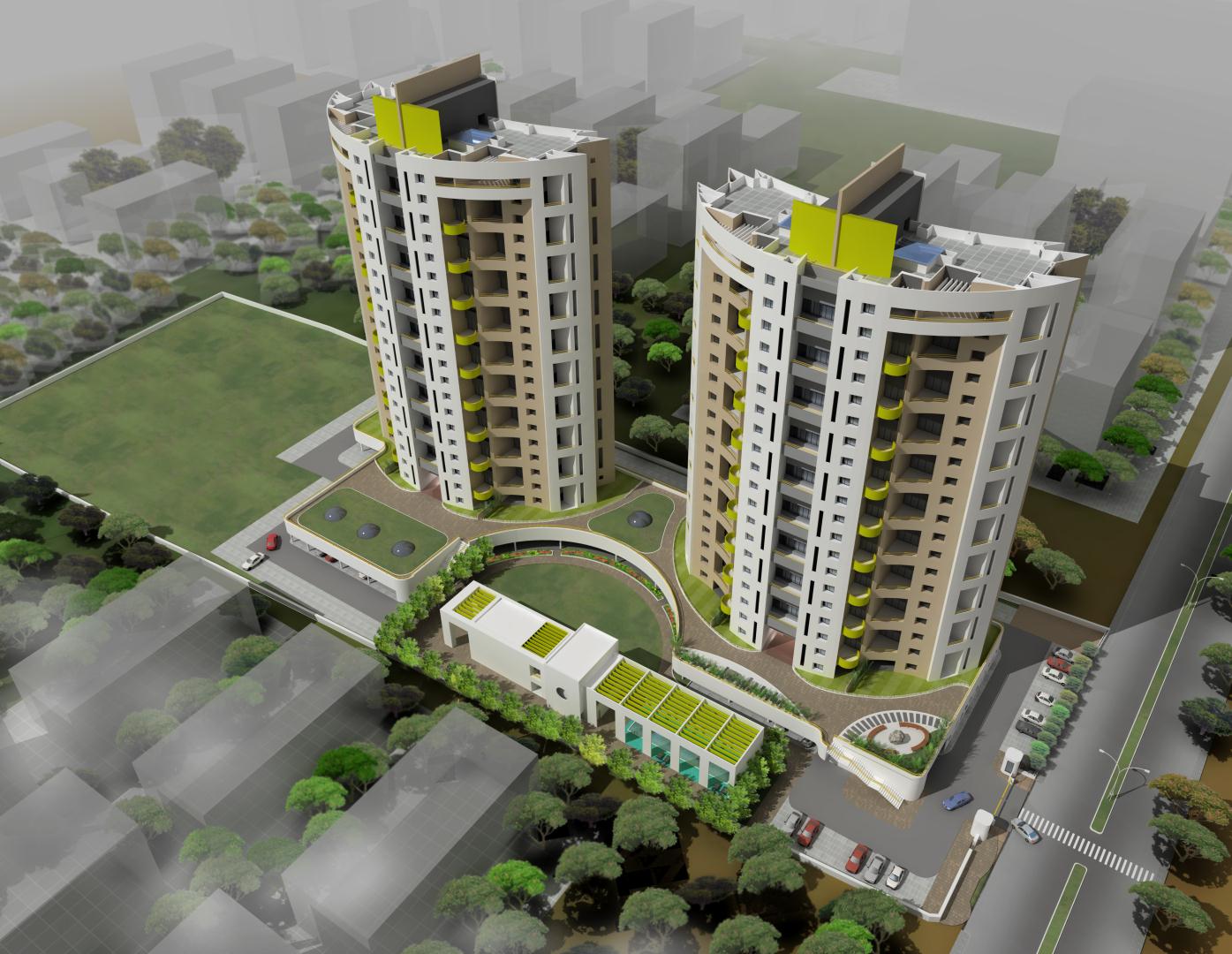 Bird’s eye view: Luxurious housing community at Kondhwa