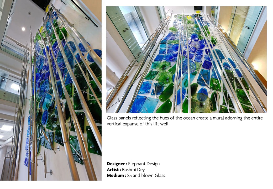 Triple height glass mural, Suzlon One Earth Corporate Campus