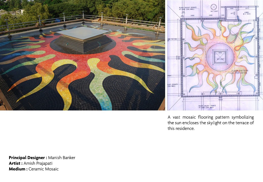 Sunrays floor mosaic, Nest Bungalow