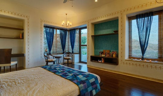 Bedroom windows oriented to capture scenic views