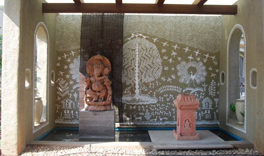 Temple adorned with Warli Art