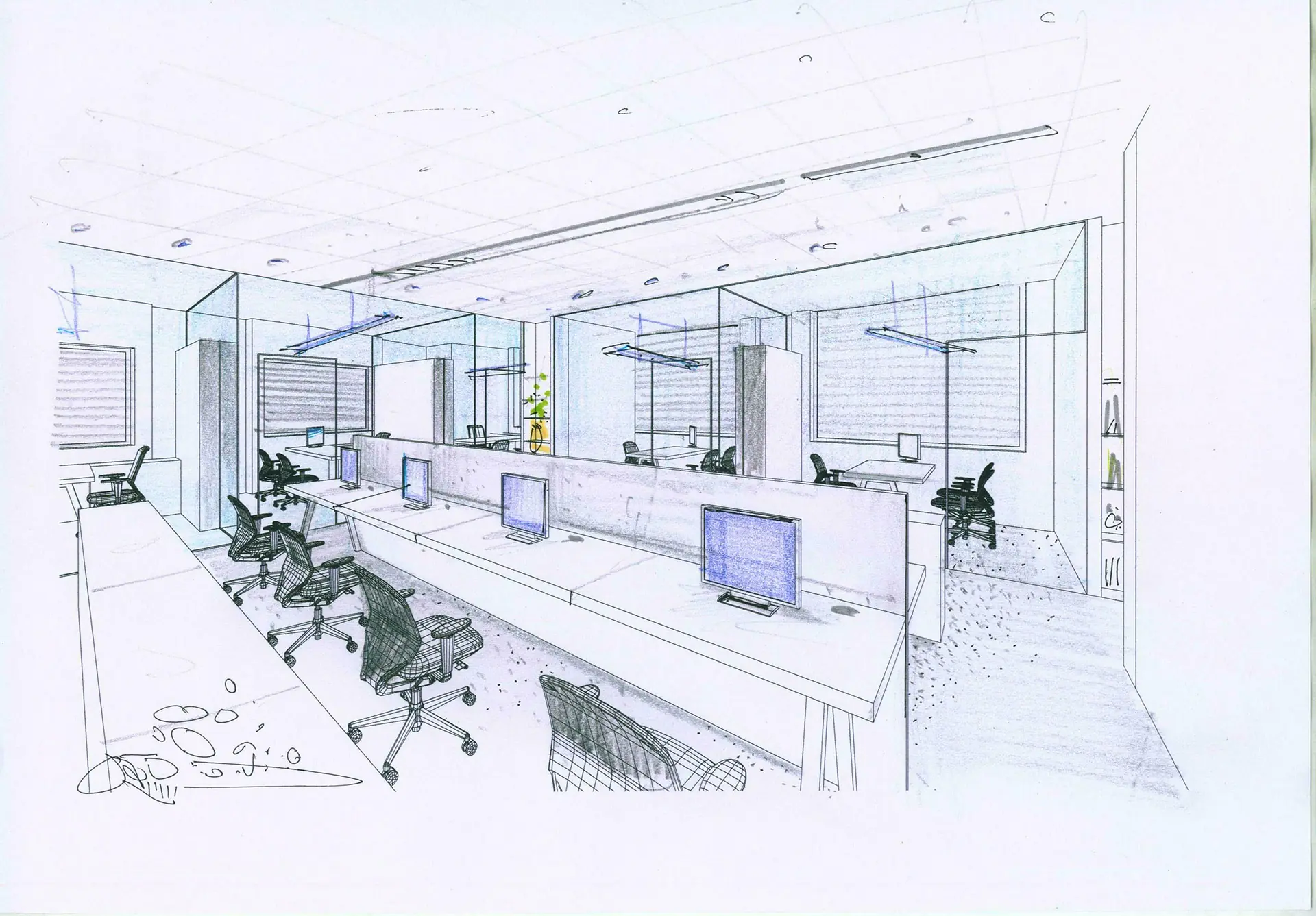 Concept Sketch - Open workspaces