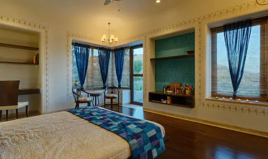 Bedroom windows oriented to capture scenic views